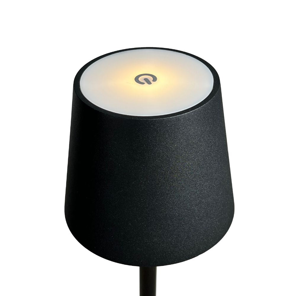 Tafellamp draadloos LED - Binnen/buiten - Oplaadbaar en Dimbaar - 38cm - zwart