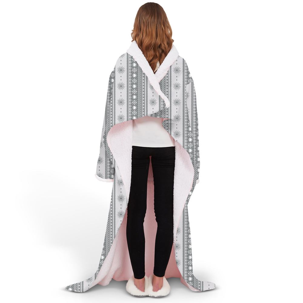Zen Hoodie blanket with fleece winter extra long white
