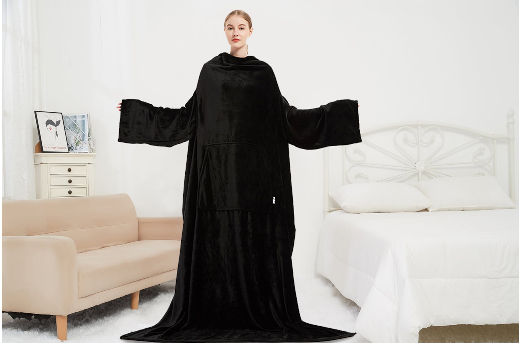 Original Hoodie blanket black oversized