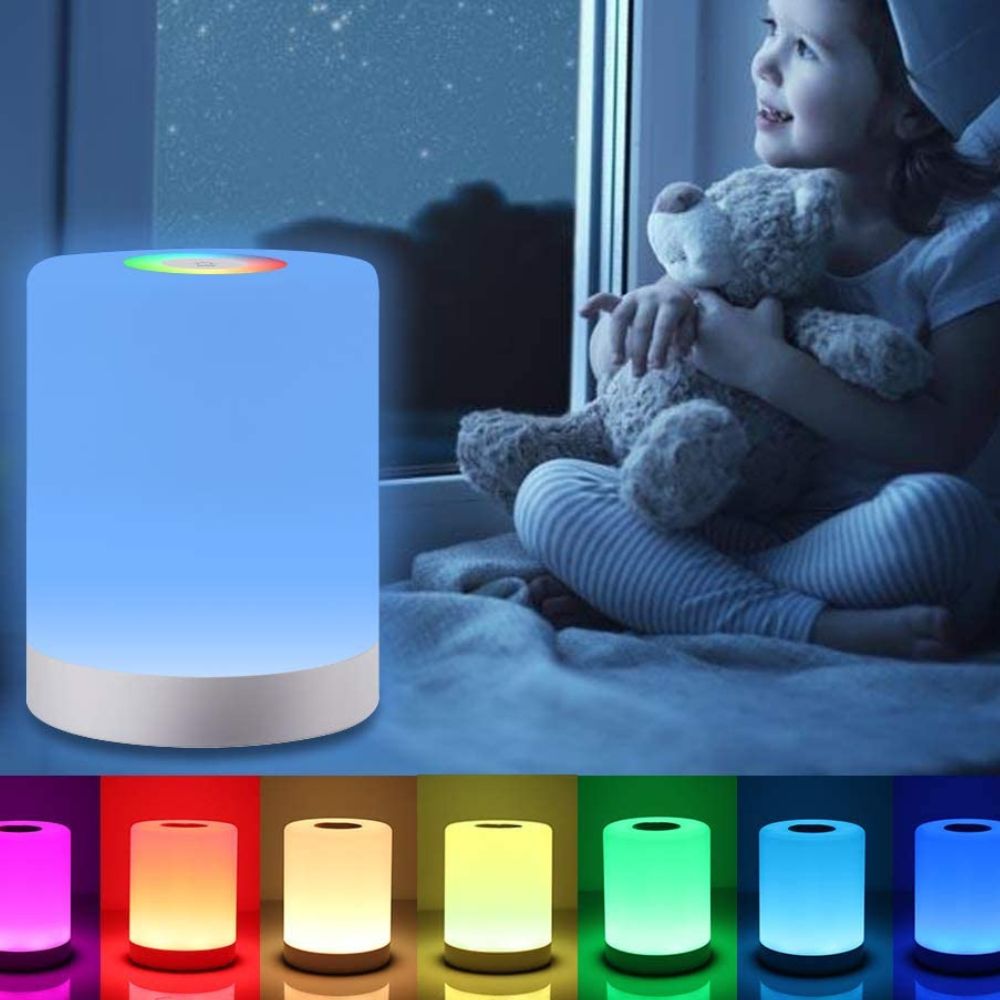 Touch lamp nachtkastje - RGB - Dimbaar & Draadloos - wit