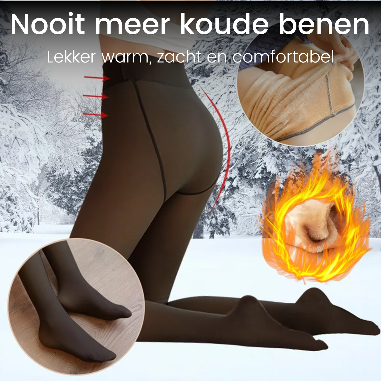 Fleece Pantyhose L / XL - Black